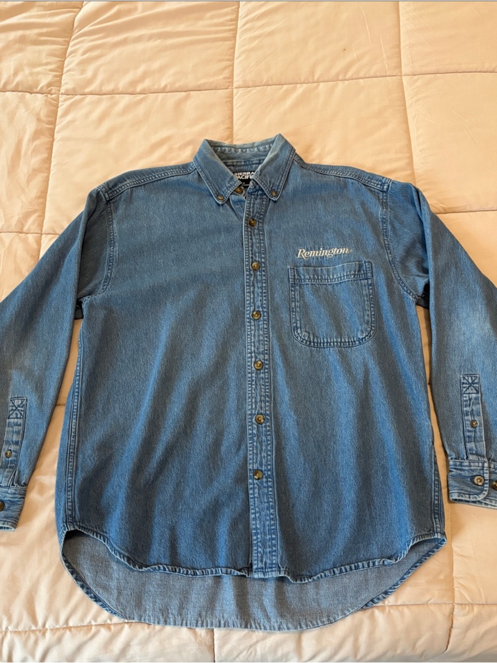 Remington Men's Denim Blue Button-Down Work Shirt